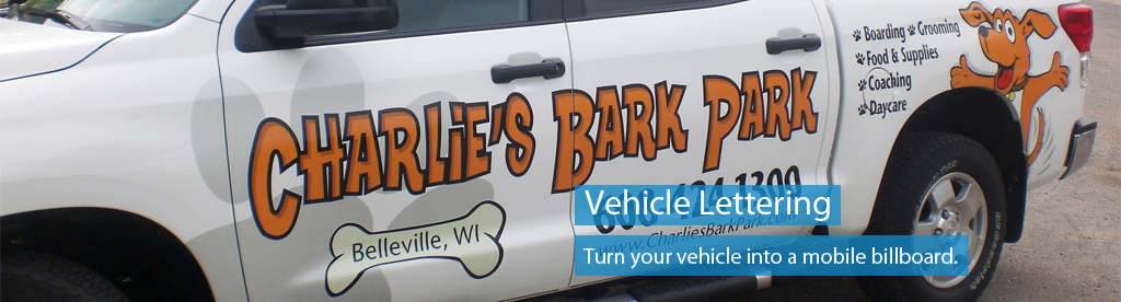 Order vehicle graphics and lettering